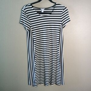 🦋 Intro Striped Slip Dress Black and White Petite PS